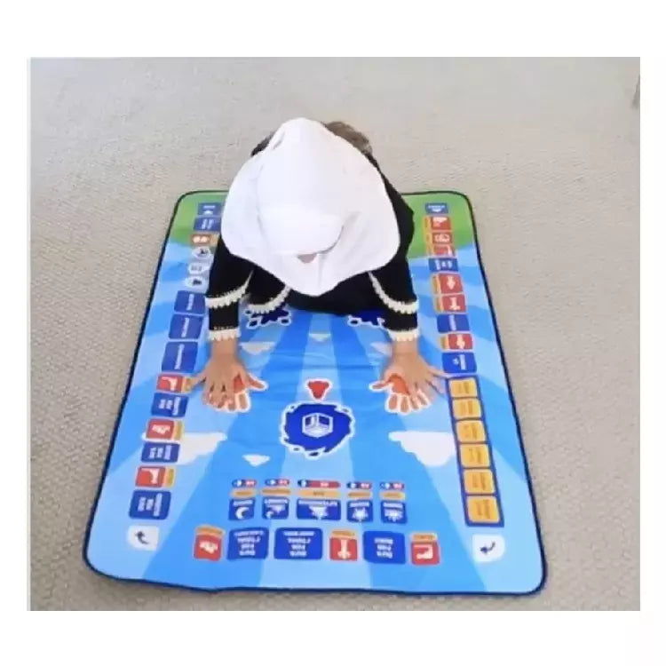 Salah Learning Prayer Mat with 36 Touch Keys and 7 Languages, Speaker, Fun & Easy Interactive Islamic Toy for Ages 3+ Children