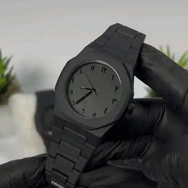 Black Arabic Aura Luxury Ultra thin Watch