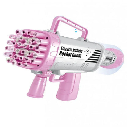 Bubble Gun One Pack Of Children's 40 Holes Launcher Handheld Portable Electric Automatic Bubble Gun LED Light
