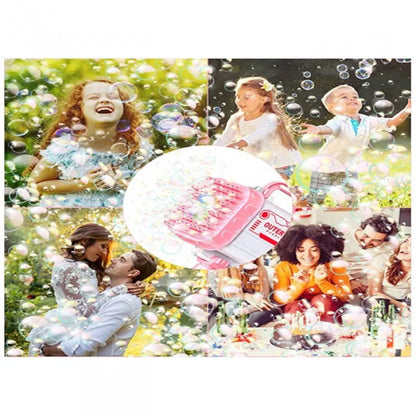 Bubble Gun One Pack Of Children's 40 Holes Launcher Handheld Portable Electric Automatic Bubble Gun LED Light