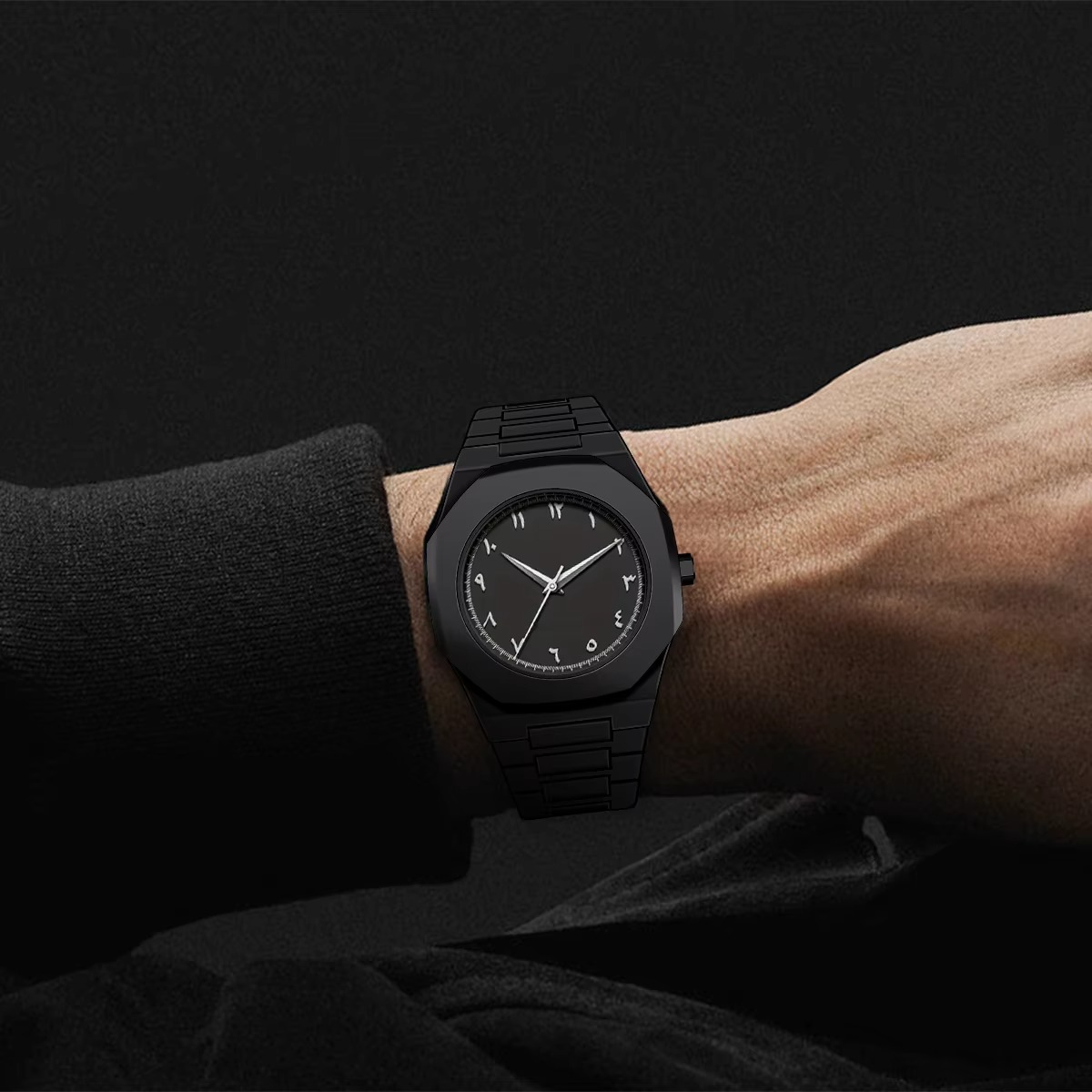 Black Arabic Aura Luxury Ultra thin Watch