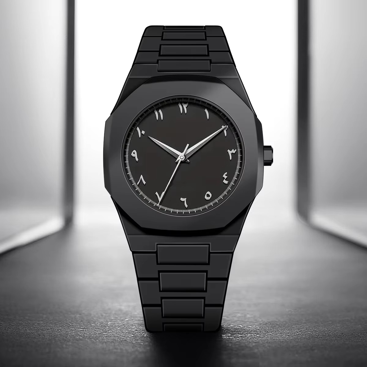 Black Arabic Aura Luxury Ultra thin Watch