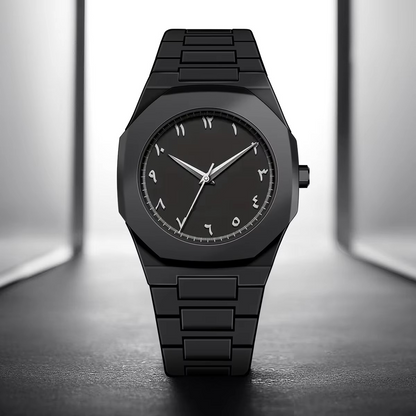 Black Arabic Aura Luxury Ultra thin Watch