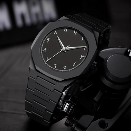 Black Arabic Aura Luxury Ultra thin Watch