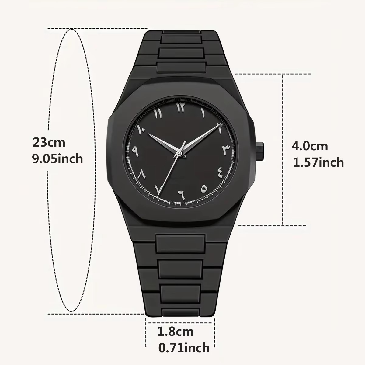 Black Arabic Aura Luxury Ultra thin Watch