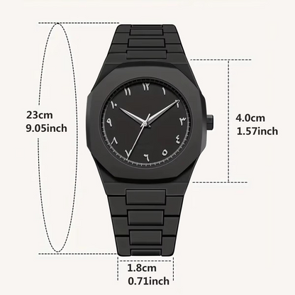 Black Arabic Aura Luxury Ultra thin Watch
